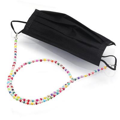 China 2022 Fashion Good Wear Portable Anti-lost Face Cover Lanyard Pearl Crystal Neck Strap Lanyard Bead Face Mask Necklace Holder Chain Strap for sale