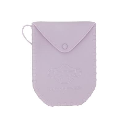 China Recyclable Silicon Face Mask Storage Portable Case Container Collapsible Soft Pouch Recycling Mask Holder for sale