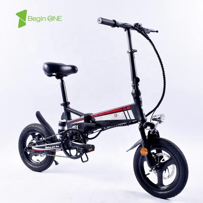 China Powerful Aluminum Alloy 250W Rear Motor 36V Electric Bicycle 14inch Mini Folding E Bike Battery Powered For Adults for sale