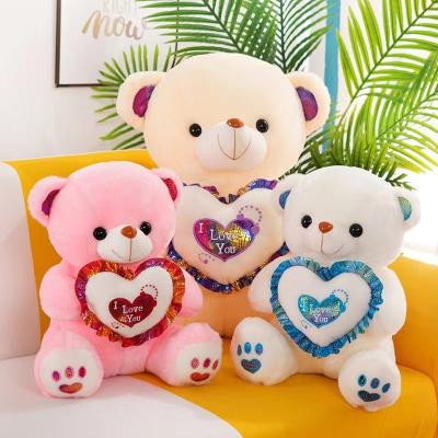 China Gift Kids Toys Customized Cute Soft Customized Love Plush Stuffed Animal Valentine's Day Teddy Bear With Heart Plush Toy Mother's Day Gift for sale