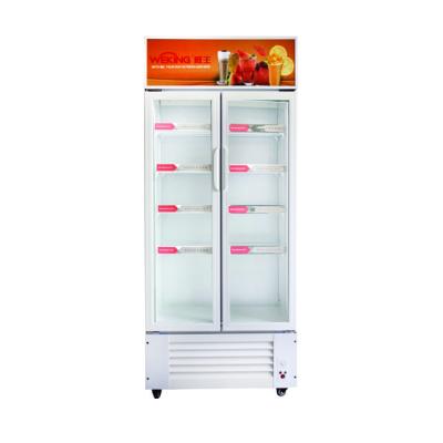 China COMPRESSOR Hot Selling 560 L Commercial Double Doors Showcase Cooler For Use To Cool Beverage Or Vegetables for sale