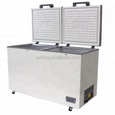 China Hotel Solid Two Door Freezer Top Open Cold For Frozen Food Chest Freezer for sale