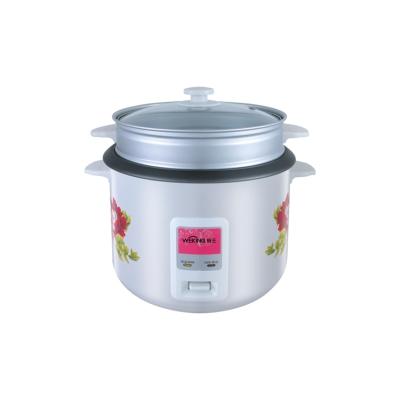 China Automatic Cooking And Heating System 1.8L 2.2L2.5L 2.8L 3.0L Rice Cooker Metal Body Stainless Steel Jointless Cylindrical Body With Glass Steamer Lid for sale