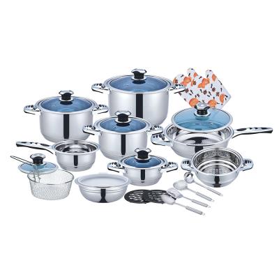 China Sustainable High Quality German Stainless Steel Cookware Sets Cookware Cooking Pot Pan Set for sale