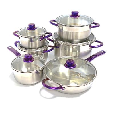 China Sustainable Multifunctional Household Eco-friendly Food Cooking Full Pot Induction Pan Set 12 PCS Cookware Set for sale