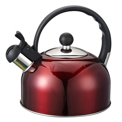 China Viable Nonstick Portable Thermo Hot Induction Kettle Stainless Steel Black And White Whistling Tea Kettle for sale