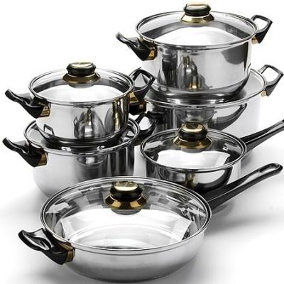 China Sustainable Wholesale 2 Sets Stainless Steel Kitchen Cookware Set Pot Set for sale