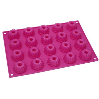 China 20 Holes Resin Epoxy 3d Cake Shape Silicone Donut Viable Molds DIY Mini Tray Mold Baking Donut Silicon for sale