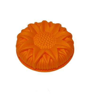 China Large Resin 3d Mold Viable Custom Made Pastry Tray Baking Cake Round Chocolate Silicone Flower Molds for sale