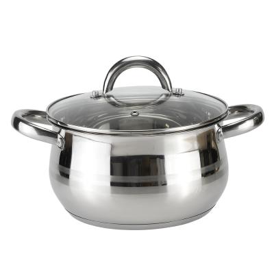 China Sustainable Wholesale Stainless Steel Pot Stock Pot Casserole 16/18/20/24cm for sale