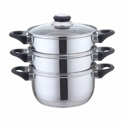 China Viable Seafood Meat Cookware Kitchen Cooker Basket Food Vegetable Steamer Pot Set Stainless Steel Steamer for sale