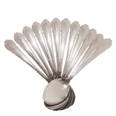 China Viable Wholesale Cheap Stainless Steel Dinner Spoons 12pcs Per Dozen With Opp Bag for sale