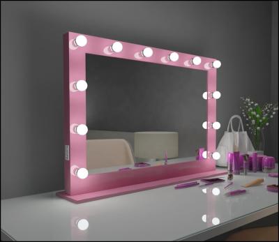 China Illuminated Hollywood Lighted Vanity Makeup Mirror With Illuminated LED Lights for sale