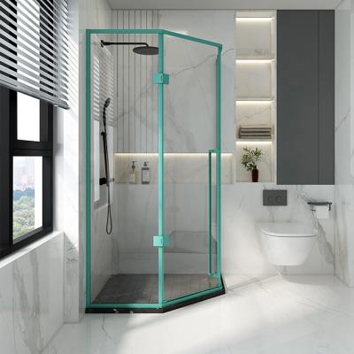 China Quiet Operation Framed Shower Door in Matte Black | Halberd Water Repellent Shower Glass Door for sale