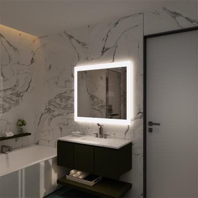 China Wall Hanging Luminous Fogproof Bathroom Shaving Vanity Mirror With LED Lights for sale