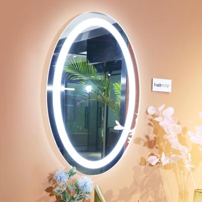 China Illuminated Light Oval Vanity Bathroom Mirrors for sale