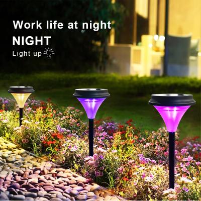 China Modern LANDSCAPE Designs IP65 Waterproof Outdoor Bollard Decorated Lawn RGB Solar Led Garden Light for sale