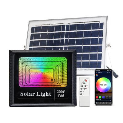 China Smart Solar Garden Flood Light App Control Color Changing With Remote For Yard Yard Party Decorate for sale