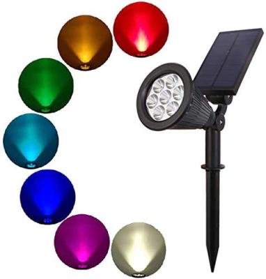 China Outdoor Waterproof Garden Led 2-in-1 Colorful 7 LED Safety Light Outdoor Adjustable Waterproof Tree Lights Lawn Step Walkway Garden Solar Spot Light for sale