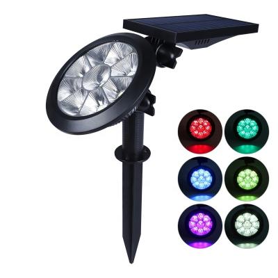 China Bright 9pcs LED LANDSCAPE 300Lumens 2W LED Solar Powered Outdoor IP65 Floodlights Landscape Solar Garden Light For Yard Decoration for sale