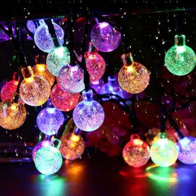 China Garden Crystal Ball Fairy Lights Solar Garden 20 LED Outdoor String Lights 16Ft for sale