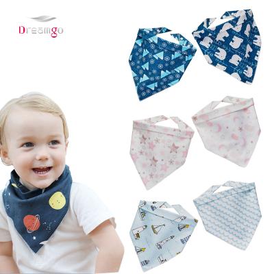 China Good Seller Cotton Antibacterial 2 Custom Bamboo Muslin Antibacterial Peck Baby Bib Feeding Bandana Babi Bibs Organic Drool Bibs for Babies for sale