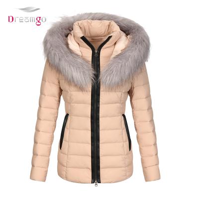 China Waterproof PU Block Fabric Stretch Down Jacket Women Waterproof Winter Jacket for sale