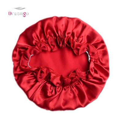 China Wholesale Solid Overnight Hood For Women Long Satin Hood Hair Silk Satin Curly Hair Wraps for sale