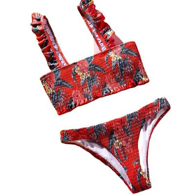 China Wholesale Plus Size Bikini Swimwear Vintage Floral Print Swimwear Two Piece Beach Suit for sale