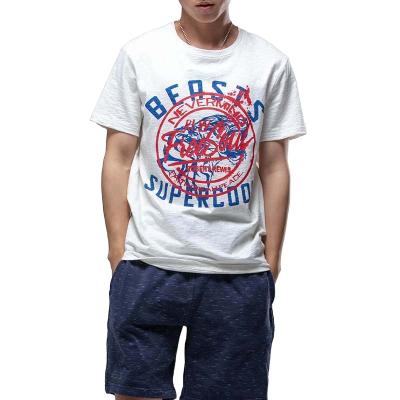 China Anti-pilling Manufacturing Clothes Round Neck White Bamboo T Shirts Men Custom Made for sale