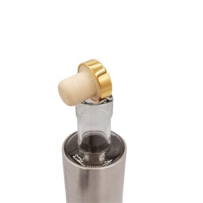 China Non Puddle Cork Stopper Alumina Cap Synthetic Custom Cork Bottle Stopper With Air T Shape Aluminum Cork for sale