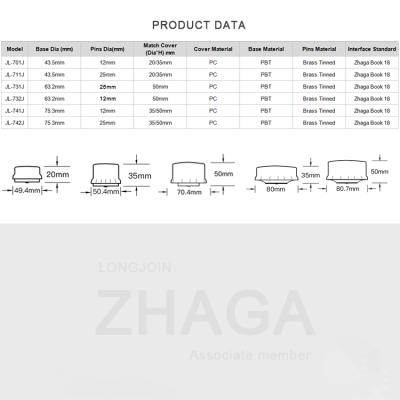 China Lighting Fixtures Connect Module Accessories Mounting Accessories Connector 3 PIN Zhaga Book 18 PIN Low Dome Fence for sale