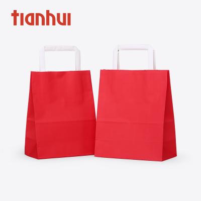 China High Quality Recycled Strong Brown Red White BIODEGRADABLE Kraft Paper Handbags for sale