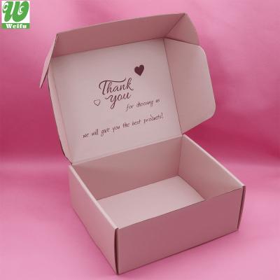 China Recyclable High Quality Cheapest Pink Customized Corrugated Paper Shipping Boxes Mailer Box for sale