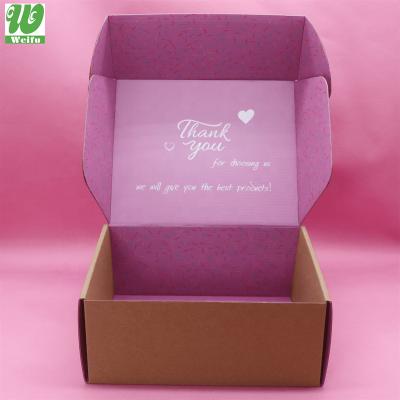 China Recycled Materials Logo Cardboard Cartons Custom Shipping Mailer Box Pink Cosmetic Set Cosmetics Shipping Skin Care Corrugated Packaging Boxes for sale