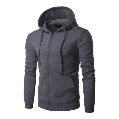 China Custom Logo Plus Size Men's Custom Fit Full-zip Plain Hoodies Cotton Blank Sweatshirt Breathable Hoodie for sale