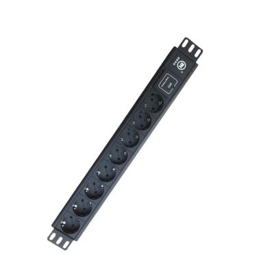 China New Durable Security Technology Power Distribution Unit Socket Rack Mount PDU 220V German Euro Socket For Computer Room for sale