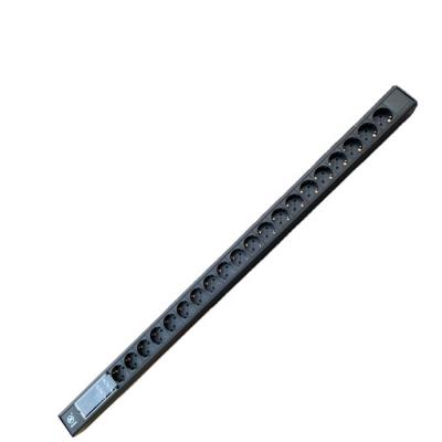 China German Plug 1U 1.5U 32A Transparent Stable German Custom 20 Way PDU Cabinet PDU Rack Mount Aluminum PDU With Cabinet for sale