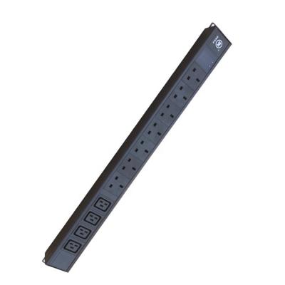 China AV Metered UK Rack-mount 32A 8 Outlets Plug 4 Outlets IEC C19 Current and Voltmeter PDU for sale