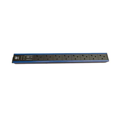 China Surge protction 1.5u 13A 8 ways socket rack mounted outlet UK type UK PDU with surge protection for sale