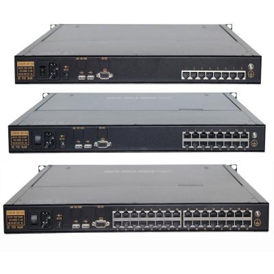 China Server room factory supply 8 cat5 1u left rack console KVM switch with 19 inch LCD IP remote access for sale