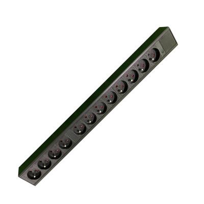 China Power Indicator Light Vertical Install PDU 12 Way 16A 1.5U French Basic Power Panel PDU For Data Center for sale