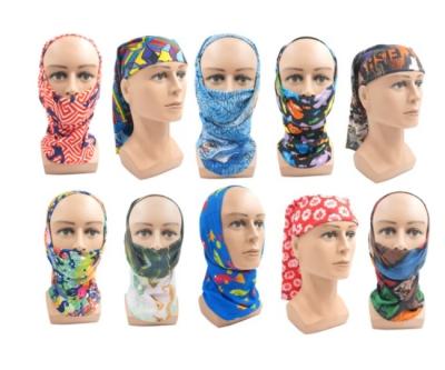 China Multifunctional Tube Seamless Fish Bandanas Tube Bandanas Turban Heart Tube Bandana Custom Custom Pink Blue Head Cover for sale