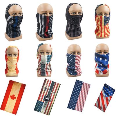 China Outdoor Multifunctional American Flag Bandana Headband Breathable Magic Bandana Sunscreen Face Neck Warmer Flag Bandana for sale