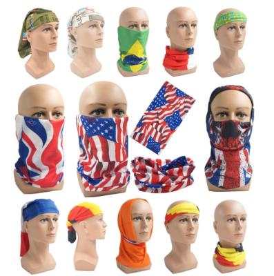 China Custom Bandana Tubular Seamless Tube Sunscreen Headwear Sun Headwear Multifunctional Brazil Logo Wrist Wrap Bandana for sale