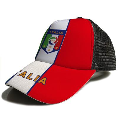 China Baseball JOINT HAZARDS World Football Team Souvenirs France Italy England National Fans Parasol Peaked Mesh Hats Country Flag Sports Hat for sale