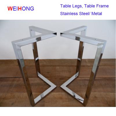 China Modern Polished W Shape Modern Antique Table Legs, Stainless Steel Table Leg, Modern Stainless Steel Ceramic Tile Dining Table for sale