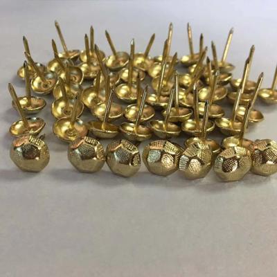 China Diameter 11x17mm Decorative Iron Bubble Nailsl And Gold Color Polygon Decoration Sofa Nail for sale