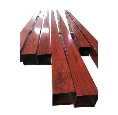 China FURNITURE Wood Grain Customized Polished Red Bronze Stainless Steel Tube for sale