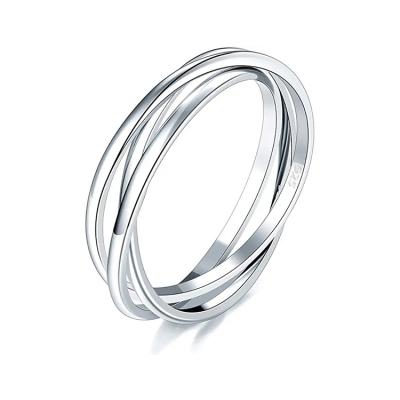 China Fashion 925 Sterling Silver Ring Triple Interlock Rolling Size 4-12 High Polished Women's Engagement Ring for sale